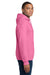 Gildan 18500/G185 Mens Pill Resistant Hooded Sweatshirt Hoodie w/ Pouch Pocket Azalea Pink Model Side