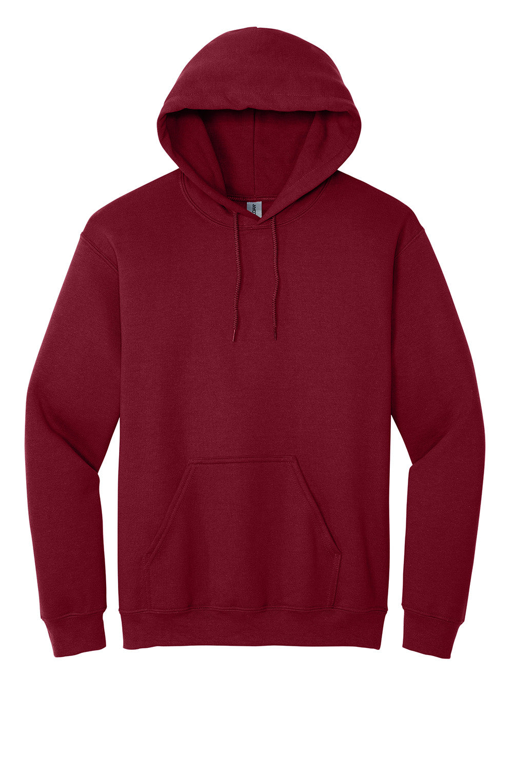 Gildan 18500/G185 Mens Pill Resistant Hooded Sweatshirt Hoodie w/ Pouch Pocket Cardinal Red Flat Front