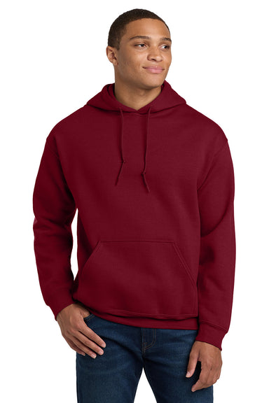 Gildan 18500/G185 Mens Pill Resistant Hooded Sweatshirt Hoodie w/ Pouch Pocket Cardinal Red Model Front