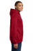 Gildan 18500/G185 Mens Pill Resistant Hooded Sweatshirt Hoodie w/ Pouch Pocket Cherry Red Model Side