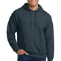 Gildan Mens Pill Resistant Hooded Sweatshirt Hoodie w/ Pouch Pocket - Heather Dark Grey