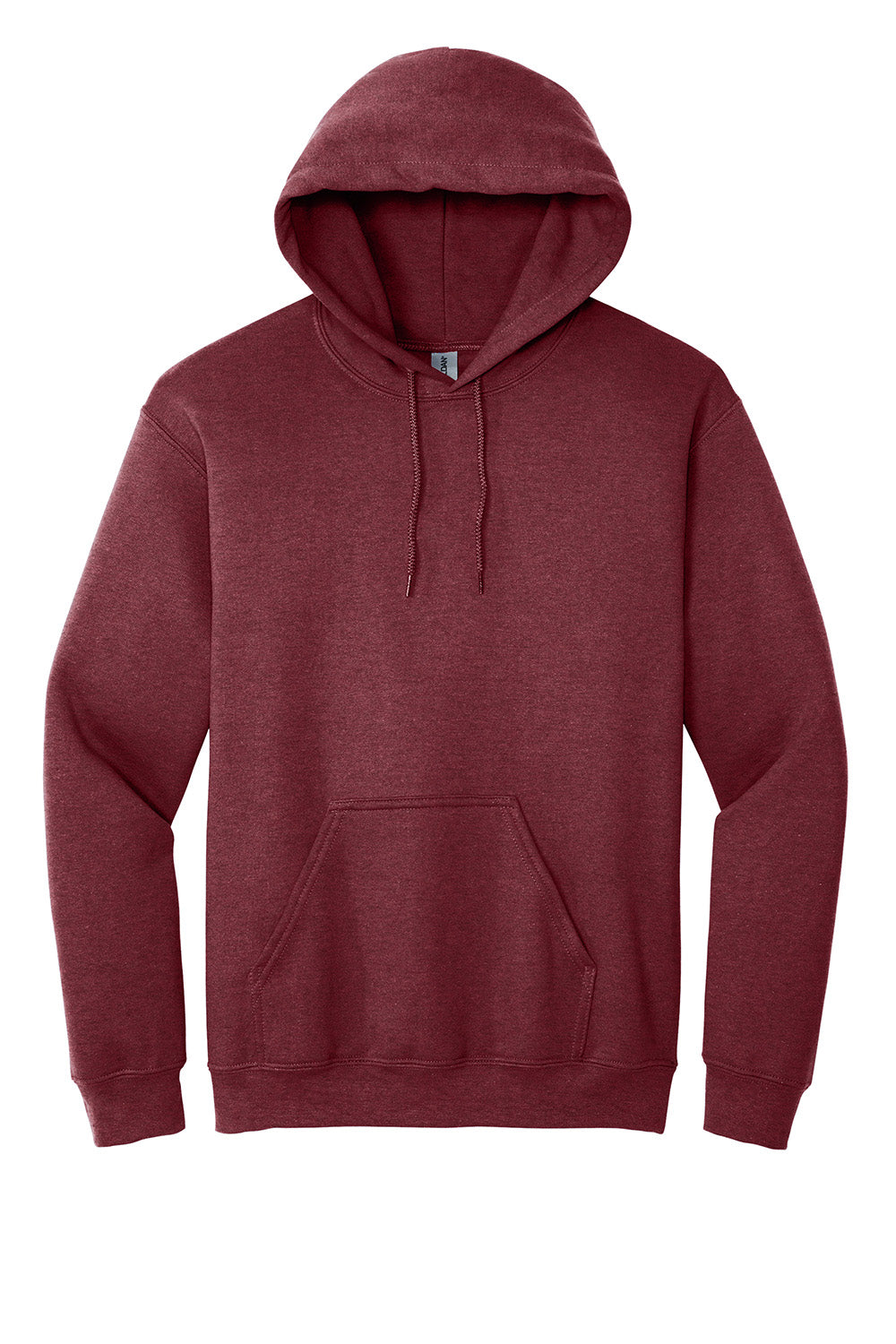 Gildan 18500/G185 Mens Pill Resistant Hooded Sweatshirt Hoodie w/ Pouch Pocket Heather Dark Maroon Flat Front