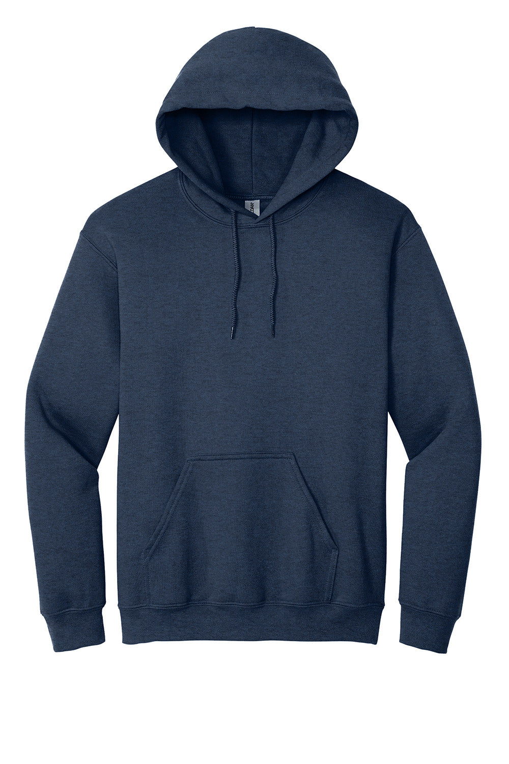 Gildan 18500 G185 Mens Heather Dark Navy Blue Pill Resistant Hooded Sweatshirt Hoodie w Pouch Pocket BigTopShirtShop