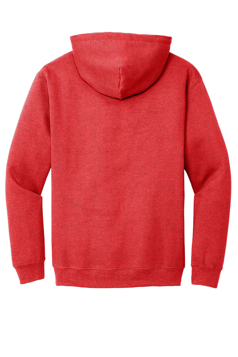 Gildan 18500/G185 Mens Pill Resistant Hooded Sweatshirt Hoodie w/ Pouch Pocket Heather Scarlet Red Flat Back