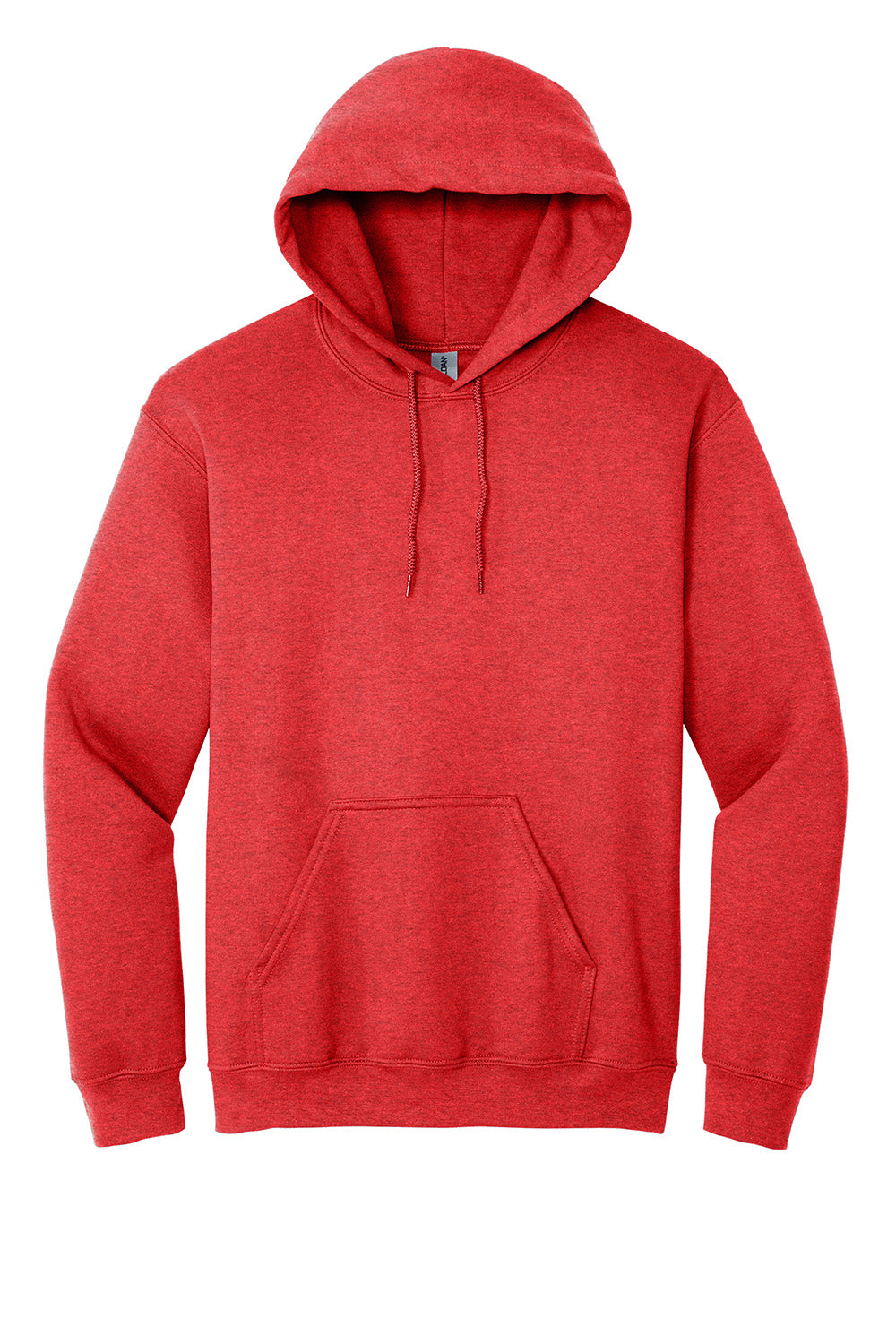 Gildan 18500/G185 Mens Pill Resistant Hooded Sweatshirt Hoodie w/ Pouch Pocket Heather Scarlet Red Flat Front