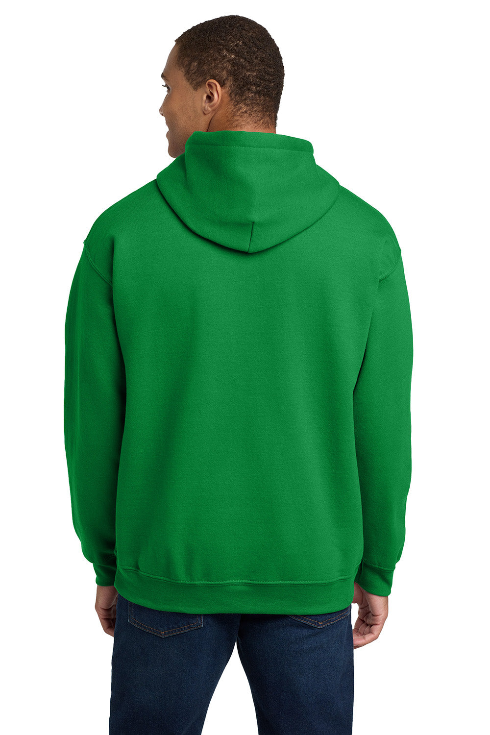 Gildan 18500/G185 Mens Pill Resistant Hooded Sweatshirt Hoodie w/ Pouch Pocket Irish Green Model Back