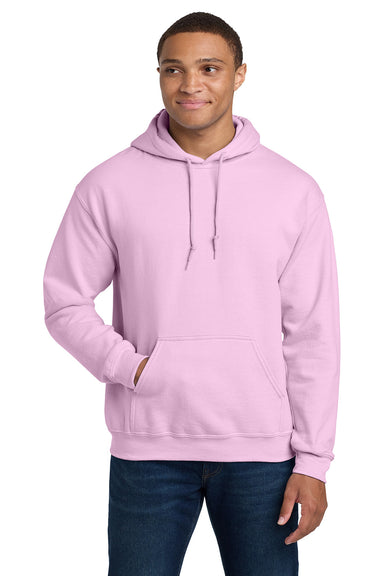 Gildan 18500/G185 Mens Pill Resistant Hooded Sweatshirt Hoodie w/ Pouch Pocket Light Pink Model Front