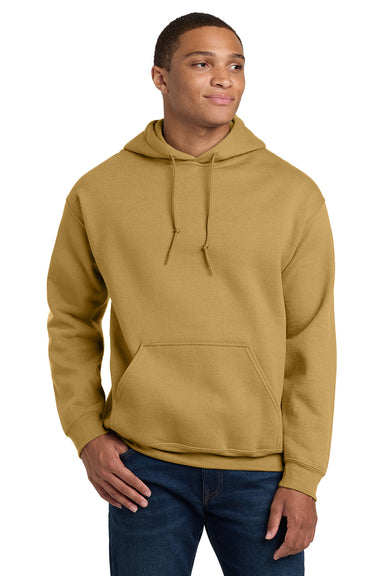 Gildan 18500/G185 Mens Pill Resistant Hooded Sweatshirt Hoodie w/ Pouch Pocket Old Gold Model Front