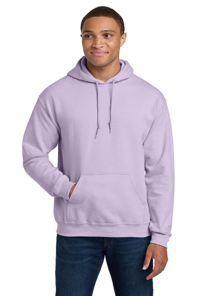 Gildan 18500/G185 Mens Pill Resistant Hooded Sweatshirt Hoodie w/ Pouch Pocket Orchid Purple Model Front