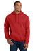 Gildan 18500/G185 Mens Pill Resistant Hooded Sweatshirt Hoodie w/ Pouch Pocket Red Model Front