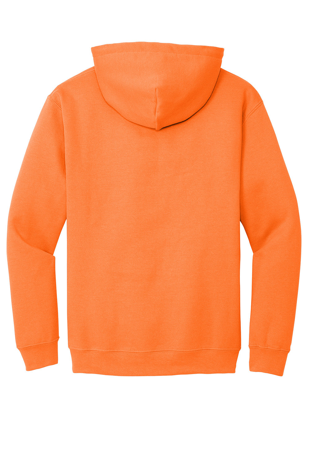 Gildan 18500/G185 Mens Pill Resistant Hooded Sweatshirt Hoodie w/ Pouch Pocket Safety Orange Flat Back