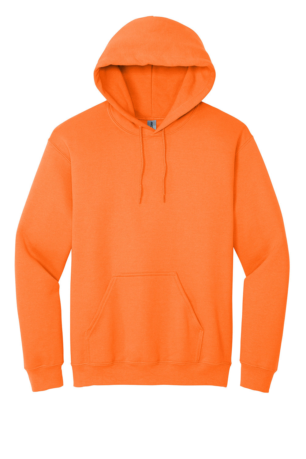 Gildan 18500/G185 Mens Pill Resistant Hooded Sweatshirt Hoodie w/ Pouch Pocket Safety Orange Flat Front