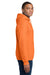 Gildan 18500/G185 Mens Pill Resistant Hooded Sweatshirt Hoodie w/ Pouch Pocket Safety Orange Model Side