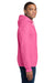 Gildan 18500/G185 Mens Pill Resistant Hooded Sweatshirt Hoodie w/ Pouch Pocket Safety Pink Model Side