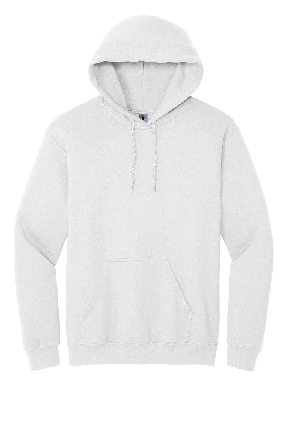 Gildan 18500/G185 Mens Pill Resistant Hooded Sweatshirt Hoodie w/ Pouch Pocket White Flat Front