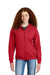 Gildan 18600B Youth Heavy Blend Full Zip Hooded Sweatshirt Hoodie w/ Pockets Red Model Front