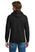 Gildan 18600/G186 Mens Pill Resistant Full Zip Hooded Sweatshirt Hoodie w/ Pockets Black Model Back