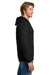 Gildan 18600/G186 Mens Pill Resistant Full Zip Hooded Sweatshirt Hoodie w/ Pockets Black Model Side