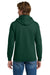 Gildan 18600/G186 Mens Pill Resistant Full Zip Hooded Sweatshirt Hoodie w/ Pockets Forest Green Model Back