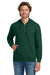 Gildan 18600/G186 Mens Pill Resistant Full Zip Hooded Sweatshirt Hoodie w/ Pockets Forest Green Model Front