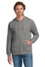 Gildan 18600/G186 Mens Pill Resistant Full Zip Hooded Sweatshirt Hoodie w/ Pockets Heather Graphite Grey Model Front