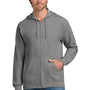 Gildan Mens Pill Resistant Full Zip Hooded Sweatshirt Hoodie w/ Pockets - Heather Graphite Grey