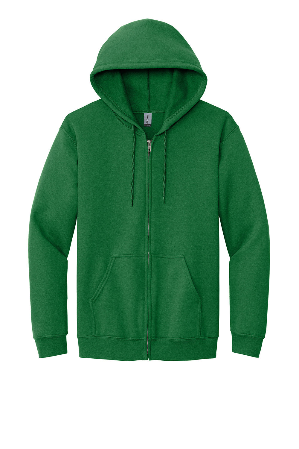 Gildan 18600/G186 Mens Pill Resistant Full Zip Hooded Sweatshirt Hoodie w/ Pockets Irish Green Flat Front