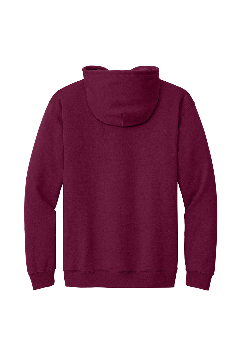 Gildan 18600/G186 Mens Pill Resistant Full Zip Hooded Sweatshirt Hoodie w/ Pockets Maroon Flat Back