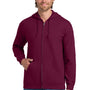 Gildan Mens Pill Resistant Full Zip Hooded Sweatshirt Hoodie w/ Pockets - Maroon