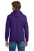 Gildan 18600/G186 Mens Pill Resistant Full Zip Hooded Sweatshirt Hoodie w/ Pockets Purple Model Back