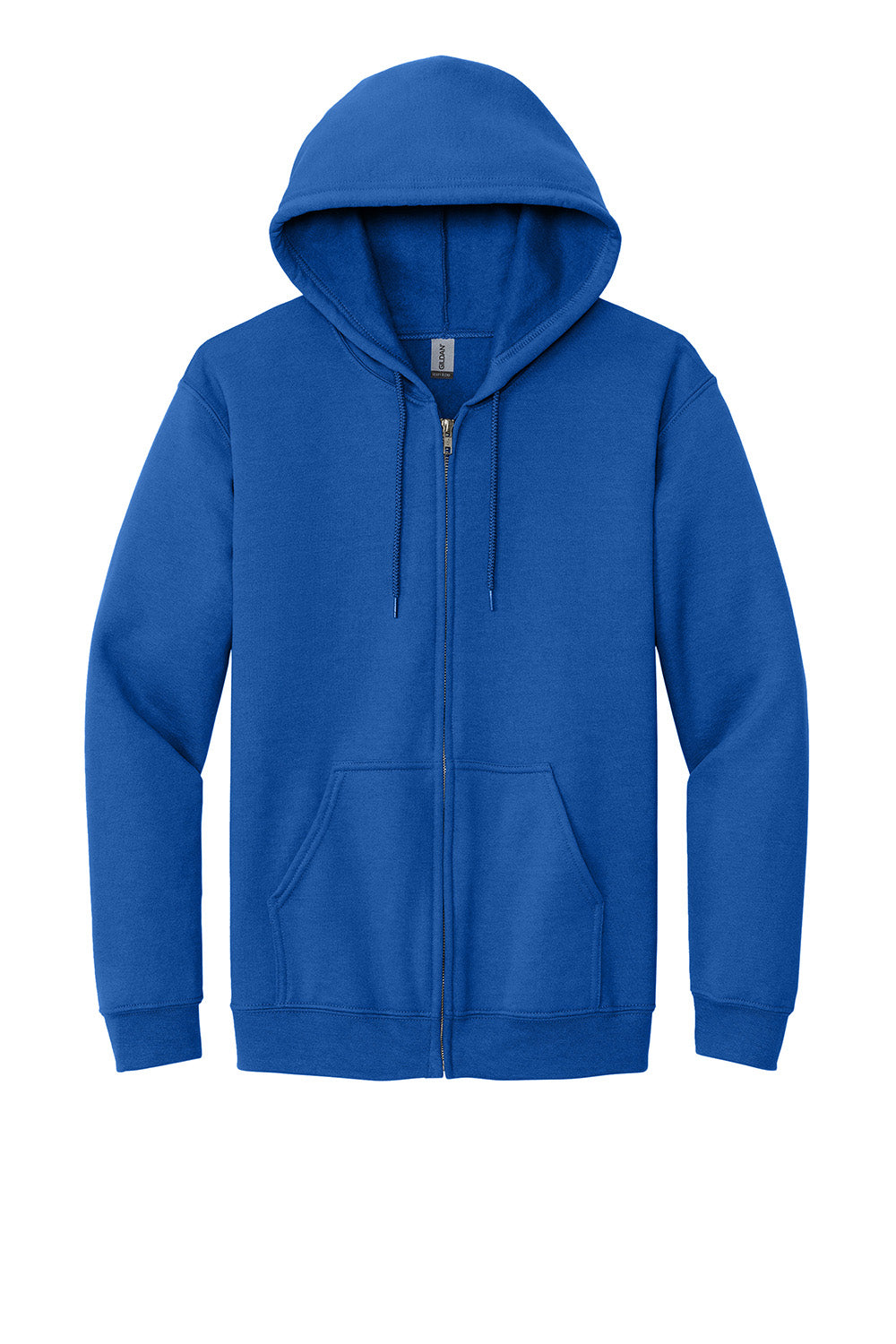 Gildan 18600/G186 Mens Pill Resistant Full Zip Hooded Sweatshirt Hoodie w/ Pockets Royal Blue Flat Front