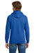 Gildan 18600/G186 Mens Pill Resistant Full Zip Hooded Sweatshirt Hoodie w/ Pockets Royal Blue Model Back