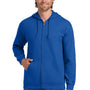 Gildan Mens Pill Resistant Full Zip Hooded Sweatshirt Hoodie w/ Pockets - Royal Blue