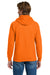 Gildan 18600/G186 Mens Pill Resistant Full Zip Hooded Sweatshirt Hoodie w/ Pockets Safety Orange Model Back