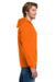 Gildan 18600/G186 Mens Pill Resistant Full Zip Hooded Sweatshirt Hoodie w/ Pockets Safety Orange Model Side