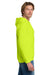 Gildan 18600/G186 Mens Pill Resistant Full Zip Hooded Sweatshirt Hoodie w/ Pockets Safety Green Model Side