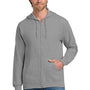 Gildan Mens Pill Resistant Full Zip Hooded Sweatshirt Hoodie w/ Pockets - Sport Grey