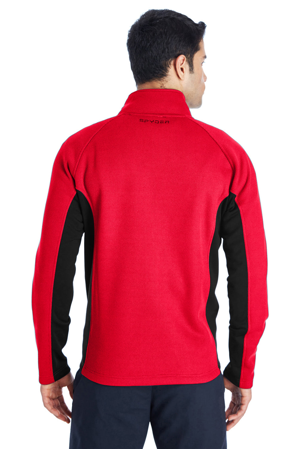 Spyder 187330 Mens Constant Full Zip Sweater Fleece Jacket Red/Black Model Back