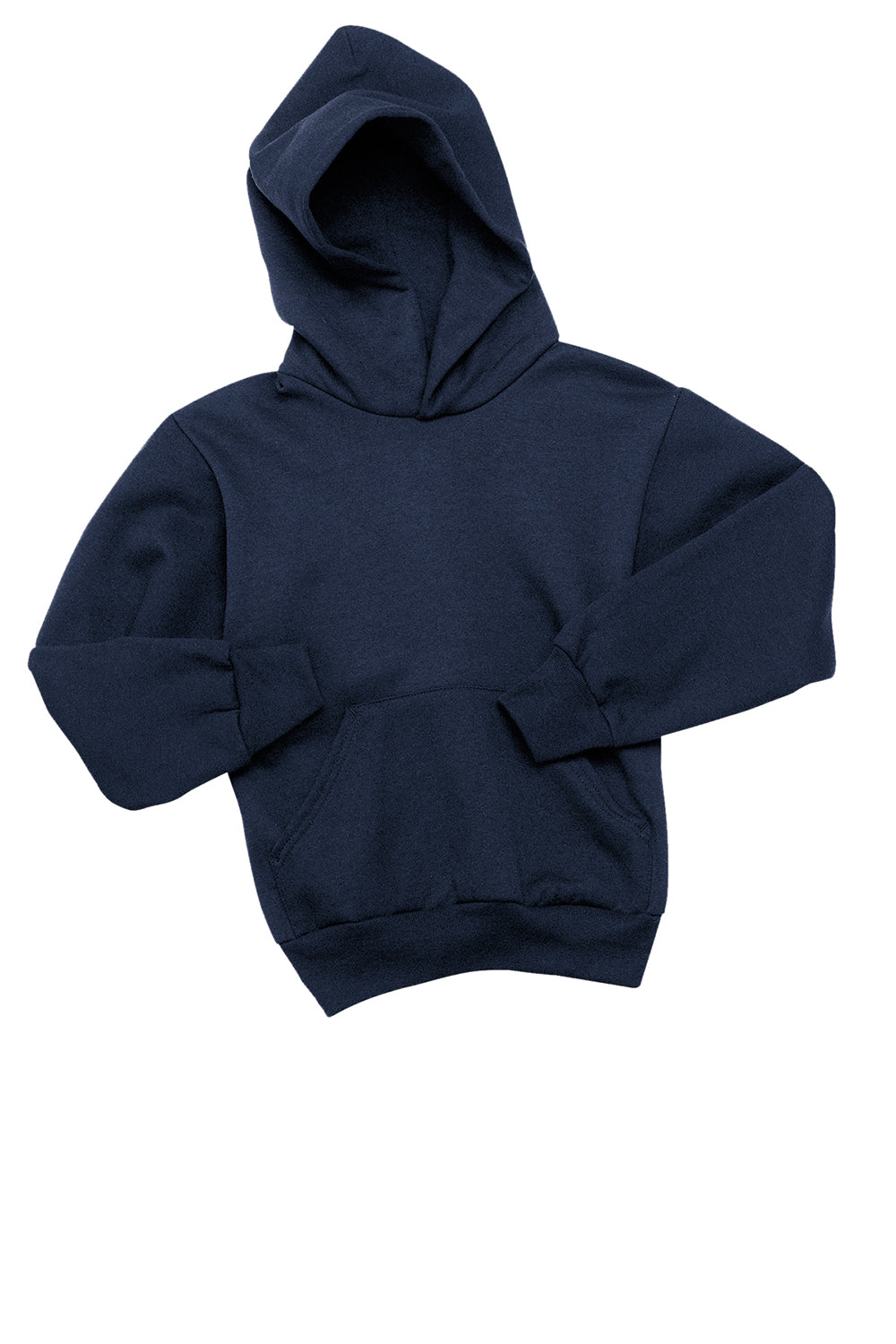 Hanes P470/P473 Youth EcoSmart Print Pro XP Pill Resistant Hooded Sweatshirt Hoodie w/ Pouch Pocket Navy Blue Flat Front