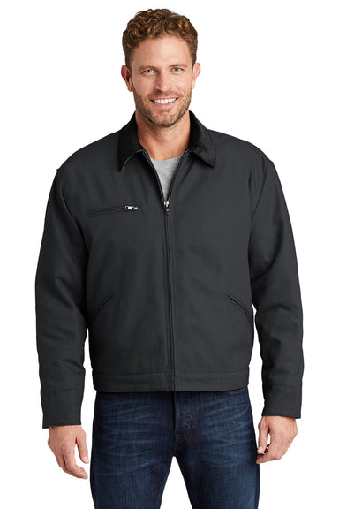 CornerStone J763/TLJ763 Mens Duck Cloth Full Zip Jacket Charcoal Grey Model Front