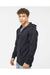 Independent Trading Co. IND4000Z Mens Full Zip Hooded Sweatshirt Hoodie Black Model Side