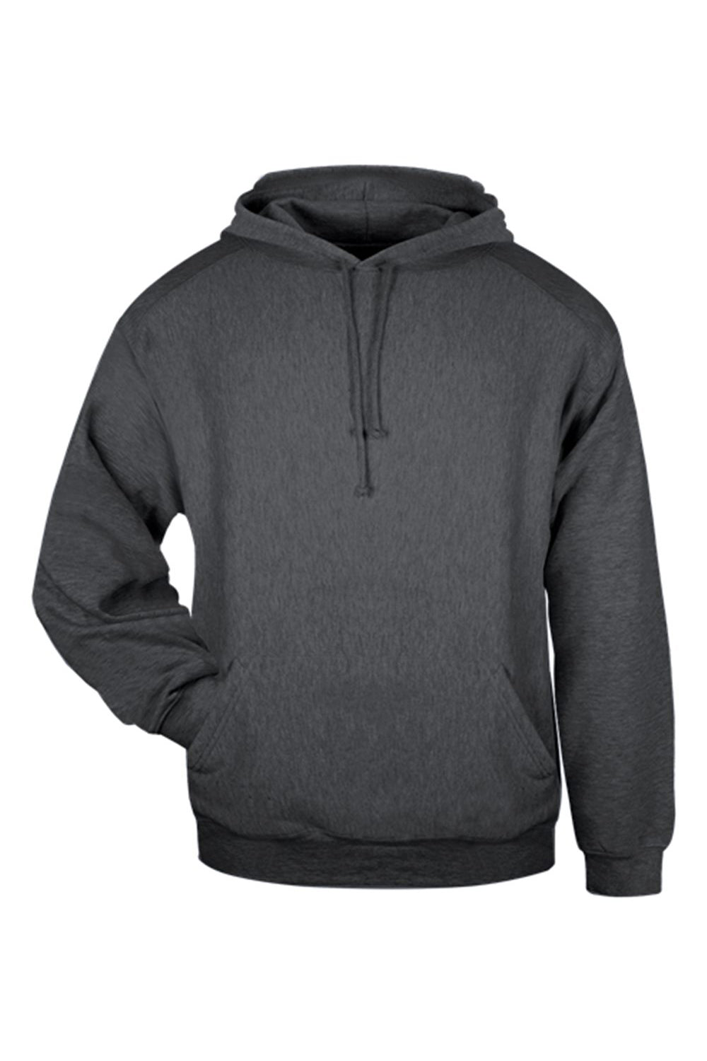 Badger 1254 Mens Hooded Sweatshirt Hoodie Charcoal Grey Flat Front