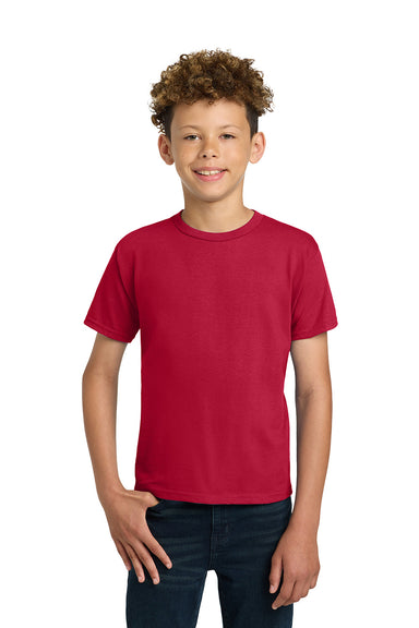 Gildan 2000B/G200B Youth Ultra Short Sleeve Crewneck T-Shirt Cherry Red Model Front