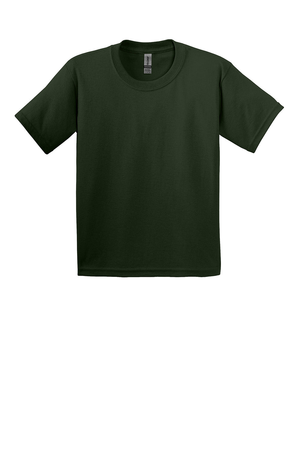 Gildan 2000B/G200B Youth Ultra Short Sleeve Crewneck T-Shirt Forest Green Flat Front