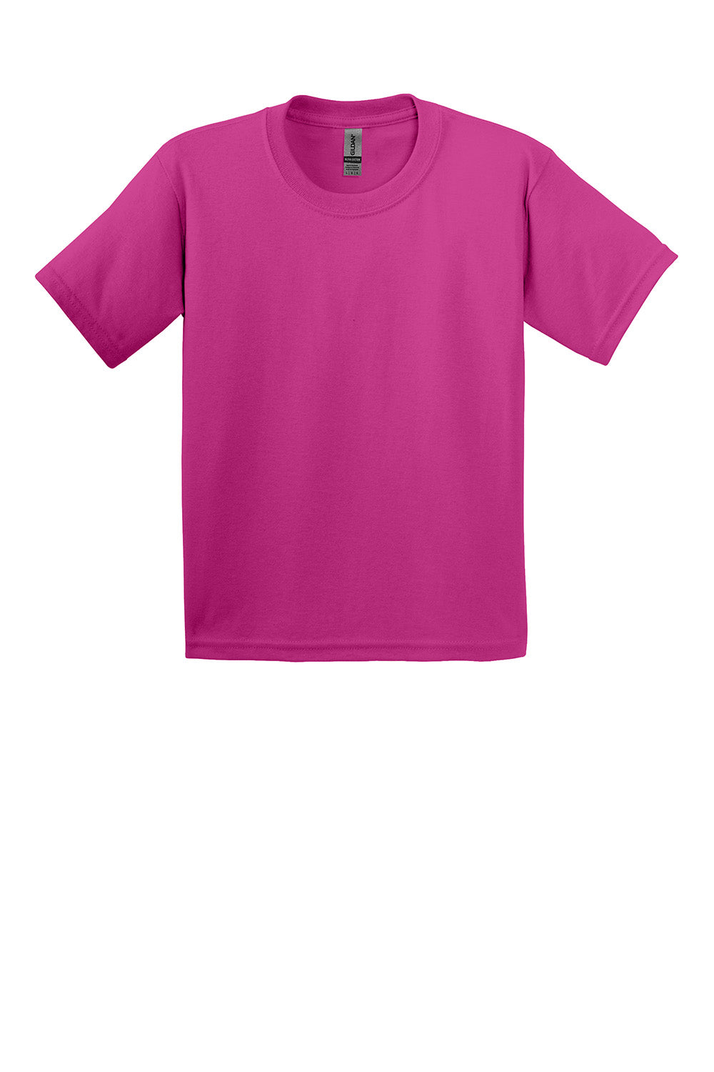 Gildan 2000B/G200B Youth Ultra Short Sleeve Crewneck T-Shirt Heliconia Pink Flat Front