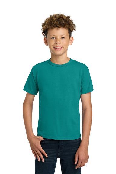 Gildan 2000B/G200B Youth Ultra Short Sleeve Crewneck T-Shirt Jade Dome Green Model Front