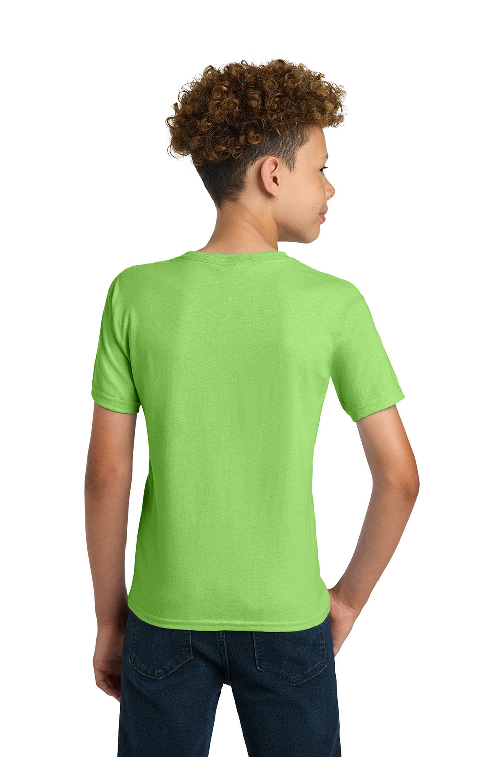 Gildan 2000B/G200B Youth Ultra Short Sleeve Crewneck T-Shirt Lime Green Model Back