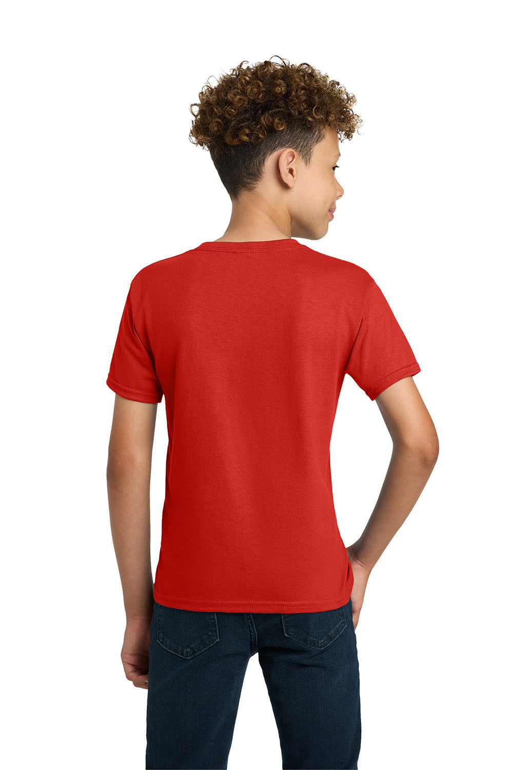 Gildan 2000B/G200B Youth Ultra Short Sleeve Crewneck T-Shirt Red Model Back