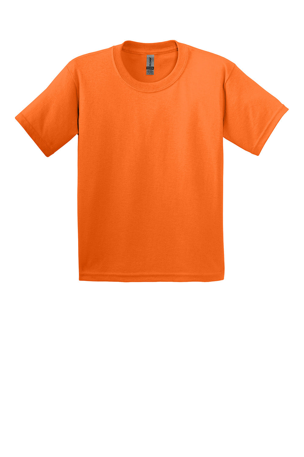 Gildan 2000B/G200B Youth Ultra Short Sleeve Crewneck T-Shirt Safety Orange Flat Front