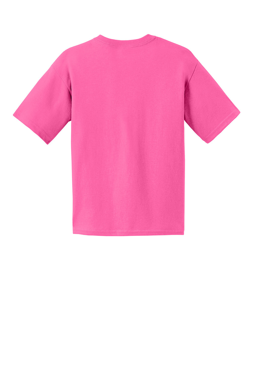 Gildan 2000B/G200B Youth Ultra Short Sleeve Crewneck T-Shirt Safety Pink Flat Back